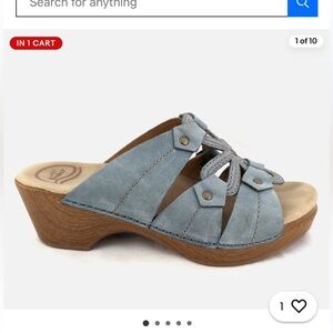 Dansko Serena Wedge Sandals Turquoise Gray. Size 42/11.5-12.